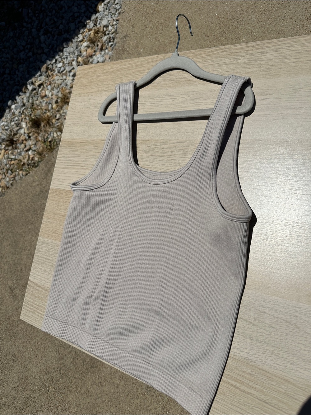 NEVER WORN a new day Ribbed Tank Top - Taupe Purply Gray - Picture 4 of 5